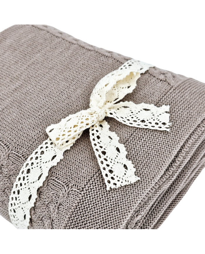 MERINO Strickdecke 150x200 cm – FLORENCE TAUPE