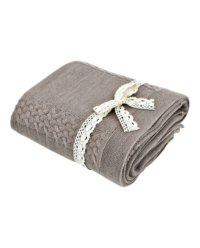MERINO wool knitted blanket 150x200 cm – FLORENCE TAUPE