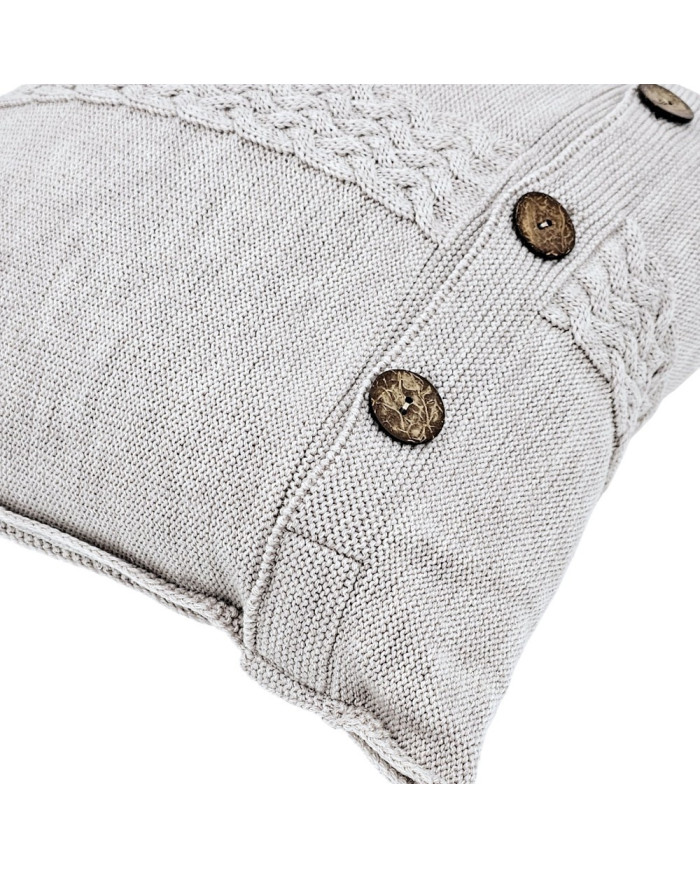 Pletena jastučnica od merino vune 45x45 cm – FLORENCE  SAND