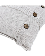 Taie d'oreiller tricotée en laine mérinos 45 x 45 cm – FLORENCE  SAND