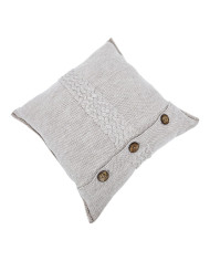 Strickkissenbezug aus Merinowolle, 45 x 45 cm – FLORENCE  SAND