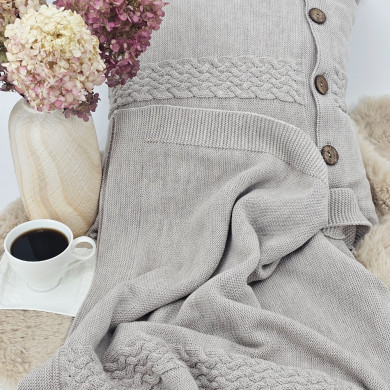 MERINO pletena deka 150x200 cm – FLORENCE SAND