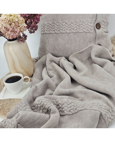 MERINO wool knitted blanket 150x200 cm – FLORENCE NUDE