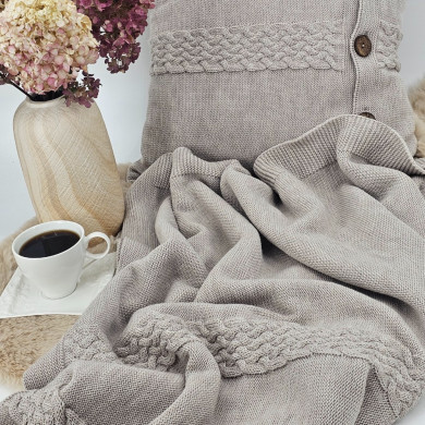 MERINO wool knitted blanket 150x200 cm – FLORENCE NUDE