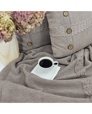 Вязаное одеяло из мериноса 150x200 см – FLORENCE TAUPE