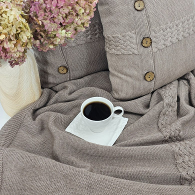 MERINO pletena deka 150x200 cm – FLORENCE TAUPE