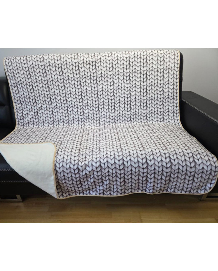 Плед с принтом KNITT 160x200 см,BEIGE