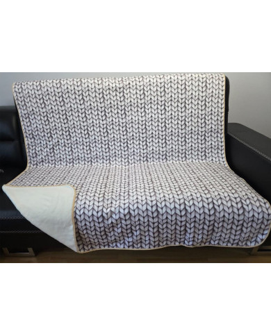Potlačený prehoz 160x200 cm KNITT BEIGE