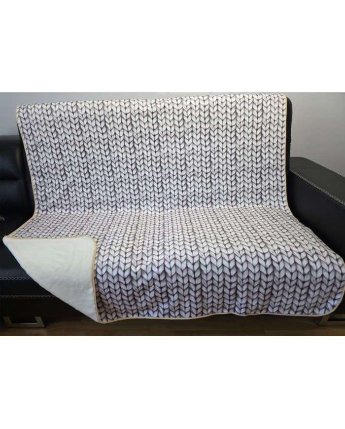 Плед с принтом KNITT 160x200 см,BEIGE
