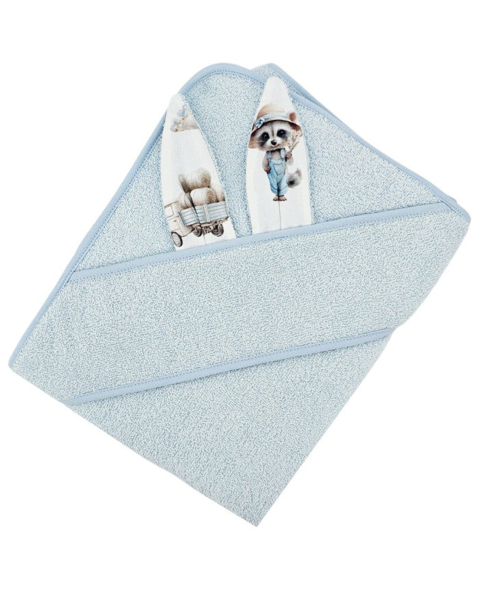 Kokvilnas vannas halāts FARMER/LIGHT BLUE