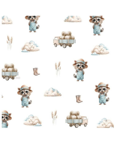 Bambus-Strickdecke LETTERS BEIGE