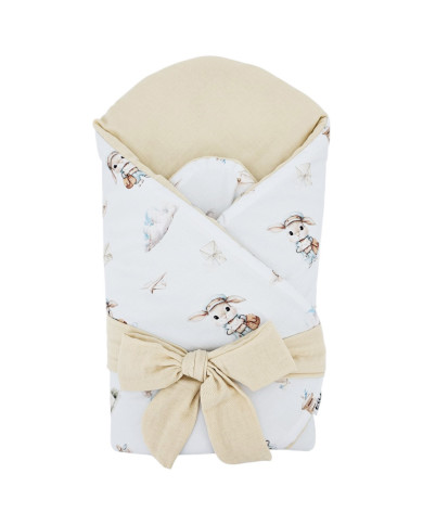 Printed Cotton+Muslin Swaddle Blanket with Coconut POSTMAN