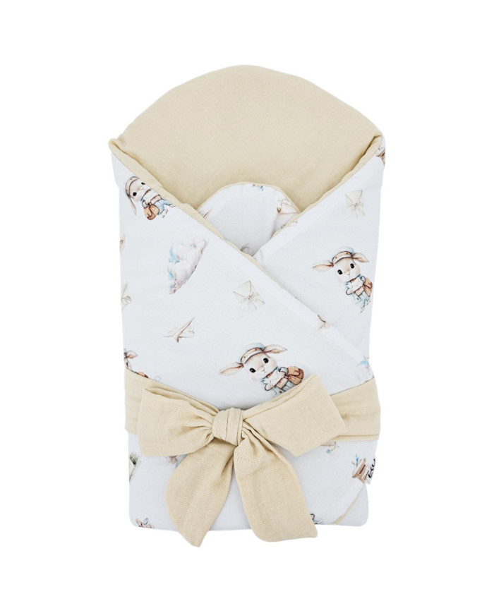 Printed Cotton+Muslin Swaddle Blanket with Coconut POSTMAN
