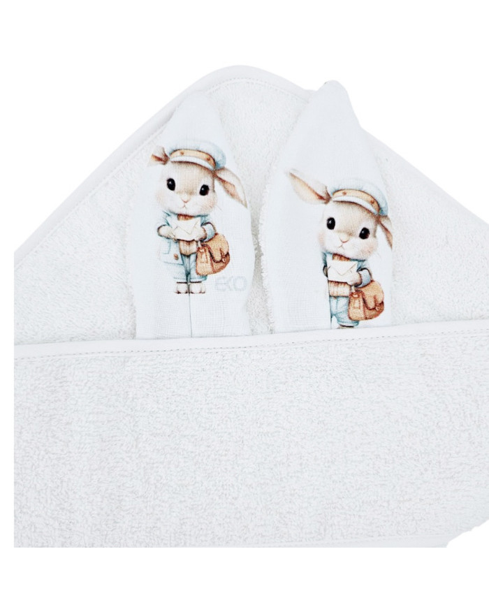 Cotton bath robe POSTMAN/WHITE