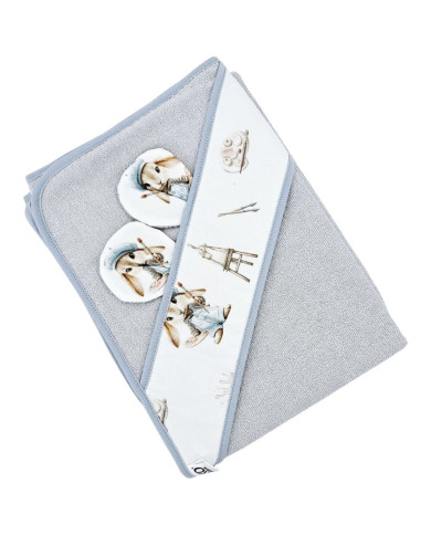 Bamboo bath cover PAINTER/GREY