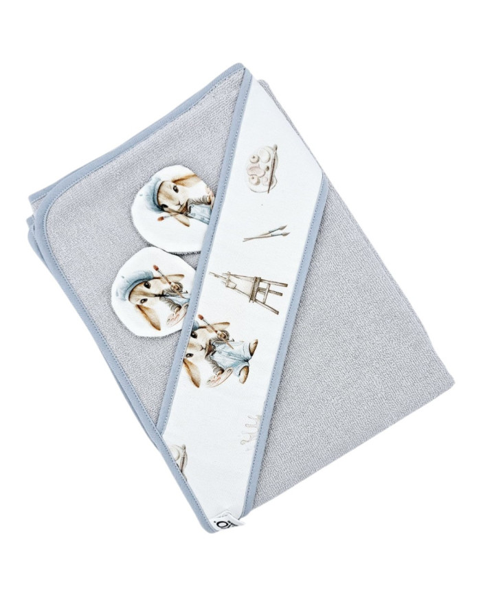 Bamboo bath cover PAINTER/GREY