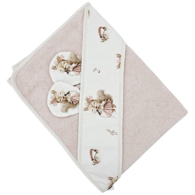 Bambusowe okrycie kąpielowe PIOSENKARKA/PUDROWY RÓŻ
