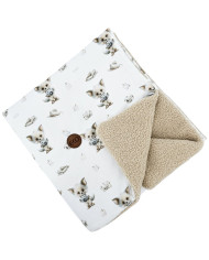 Bilateral baby quilt 75x100 cm - Printed Bamboo + Bouclé PHOTOGRAPHER