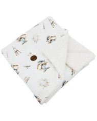 Bilateral baby quilt 75x100 cm - Printed Bamboo + Bouclé PAINTER