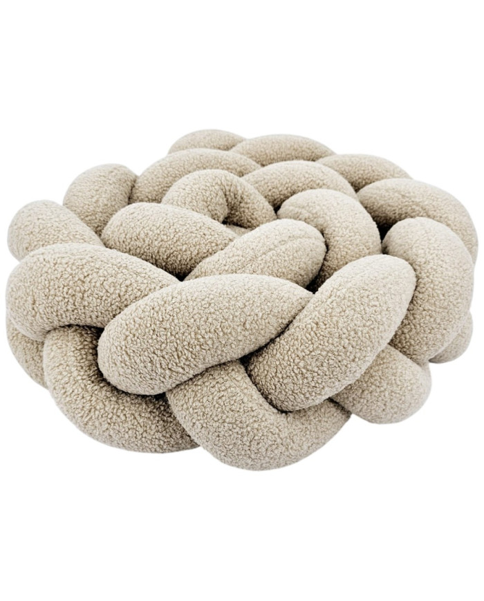 Geflochtene Bettschlange aus Bouclé – Weich & Stilvoll fürs Babybett BEIGE