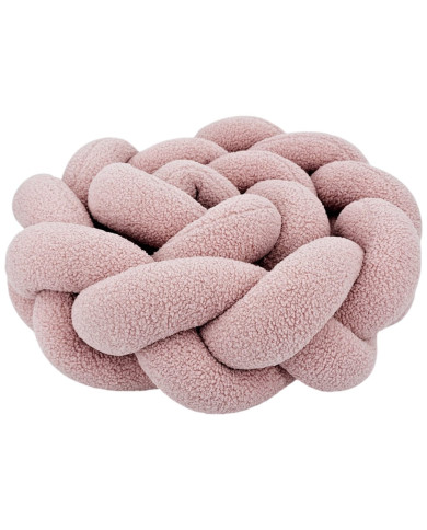 Bouclé Braided Bumper – Soft & Stylish Knot Bumper for Crib PINK