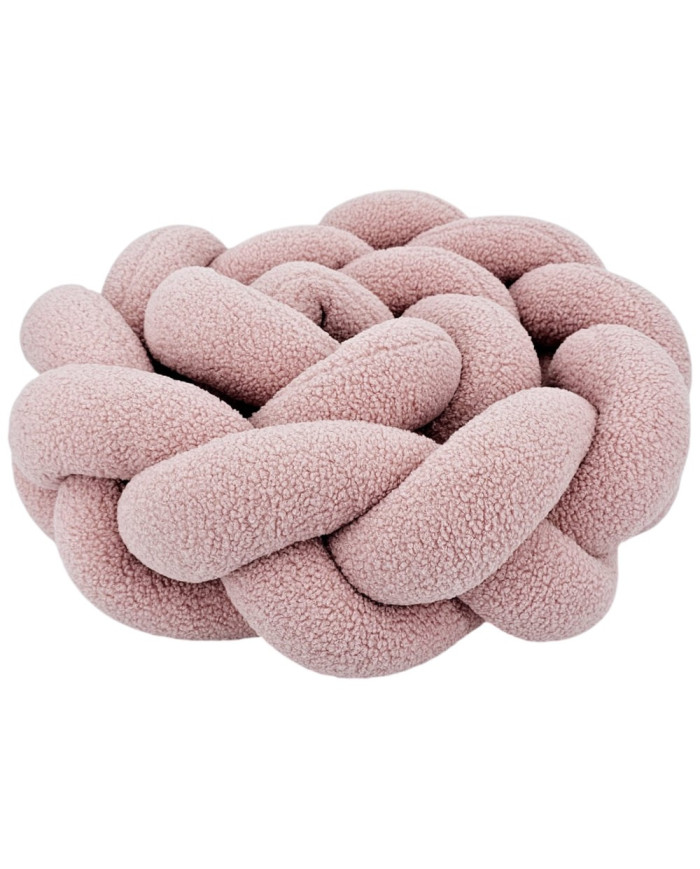 Pletený mantinel z bouclé – Mäkký a Štýlový do postieľky PINK
