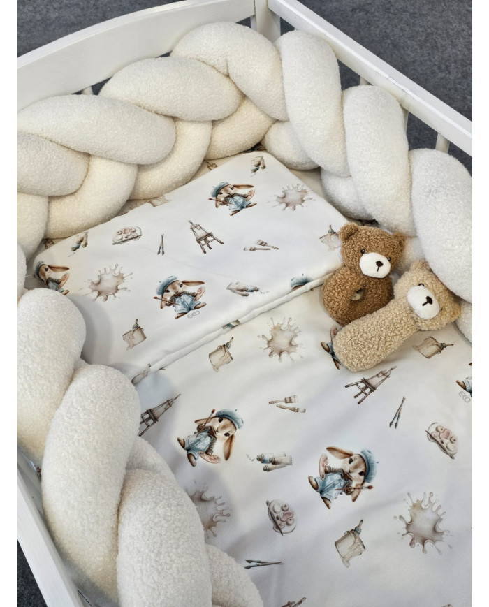 Geflochtene Bettschlange aus Bouclé – Weich & Stilvoll fürs Babybett ECRU