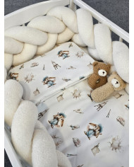 Bouclé Braided Bumper – Soft & Stylish Knot Bumper for Crib ECRU