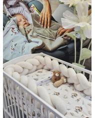 Tour de lit tressé en bouclé – Doux et Élégant pour Bébé ECRU