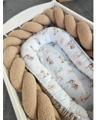 Geflochtene Bettschlange aus Bouclé – Weich & Stilvoll fürs Babybett BEIGE