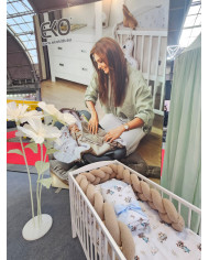 Tour de lit tressé en bouclé – Doux et Élégant pour Bébé BEIGE