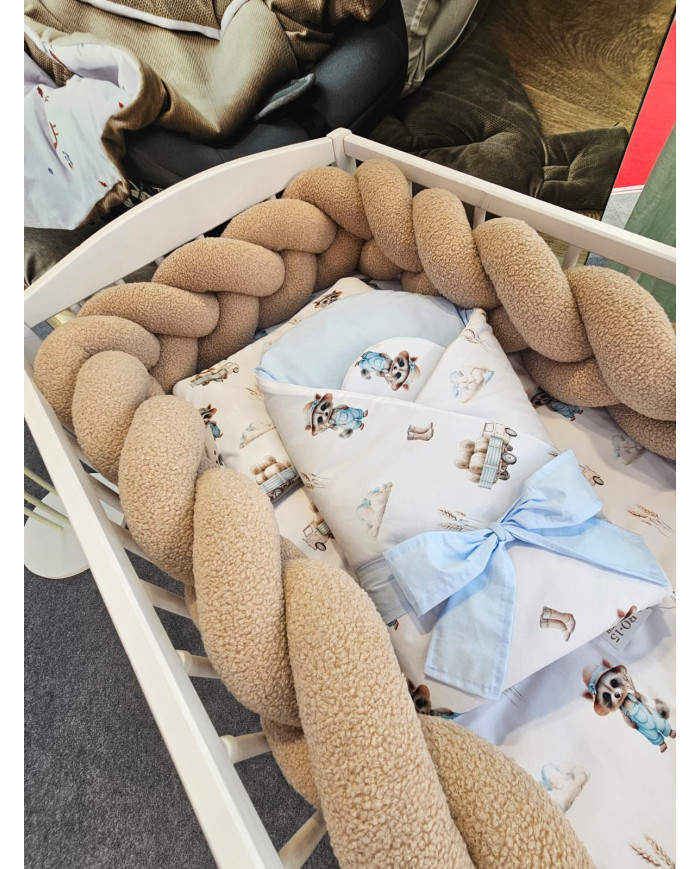 Tour de lit tressé en bouclé – Doux et Élégant pour Bébé BEIGE