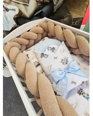 Tour de lit tressé en bouclé – Doux et Élégant pour Bébé BEIGE