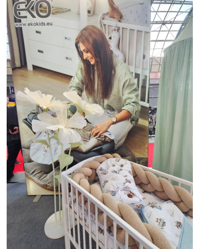 Tour de lit tressé en bouclé – Doux et Élégant pour Bébé BEIGE