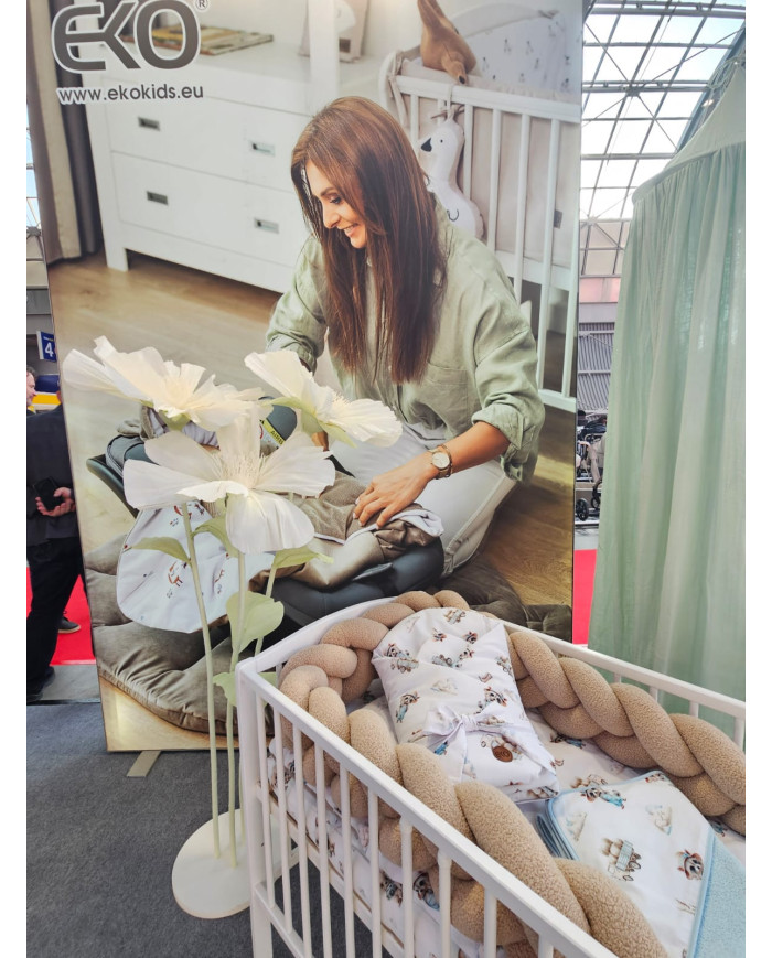 Tour de lit tressé en bouclé – Doux et Élégant pour Bébé BEIGE