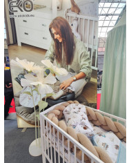 Geflochtene Bettschlange aus Bouclé – Weich & Stilvoll fürs Babybett BEIGE