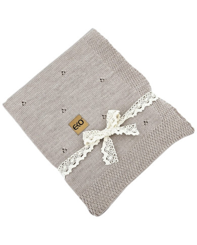 Pletena dekica od merino vune 80x100 cm - SAND
