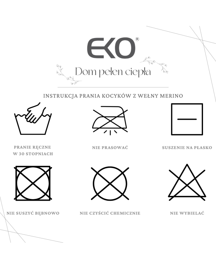 Kocyk dzianinowy z wełny MERINO ECRU