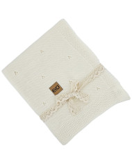 Pletena dekica od merino vune 80x100 cm - ECRU