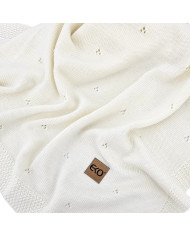 Pletena dekica od merino vune 80x100 cm - ECRU