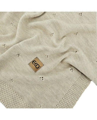 Merino Wool Knitted Blanket 80x100 cm - NUDE