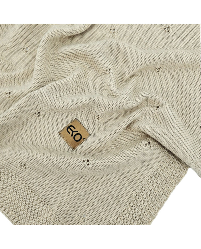 Merino Wool Knitted Blanket 80x100 cm - NUDE