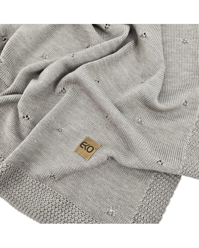 Pletená deka z merino vlny 80x100 cm - TAUPE