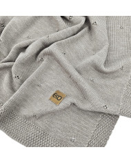 Merino Wool Knitted Blanket 80x100 cm - TAUPE