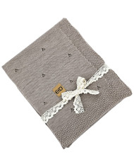 Merinowoll-Strickdecke 80 x 100 cm – TAUPE