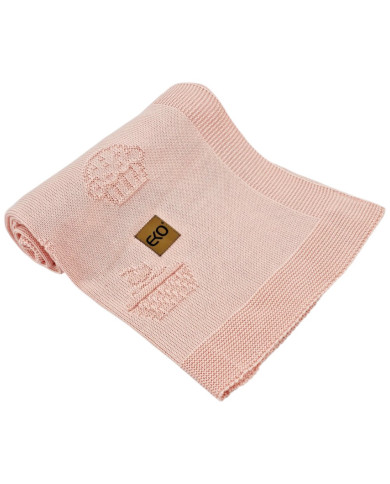 Bamboo knitted blanket MUFFINS APRICOT