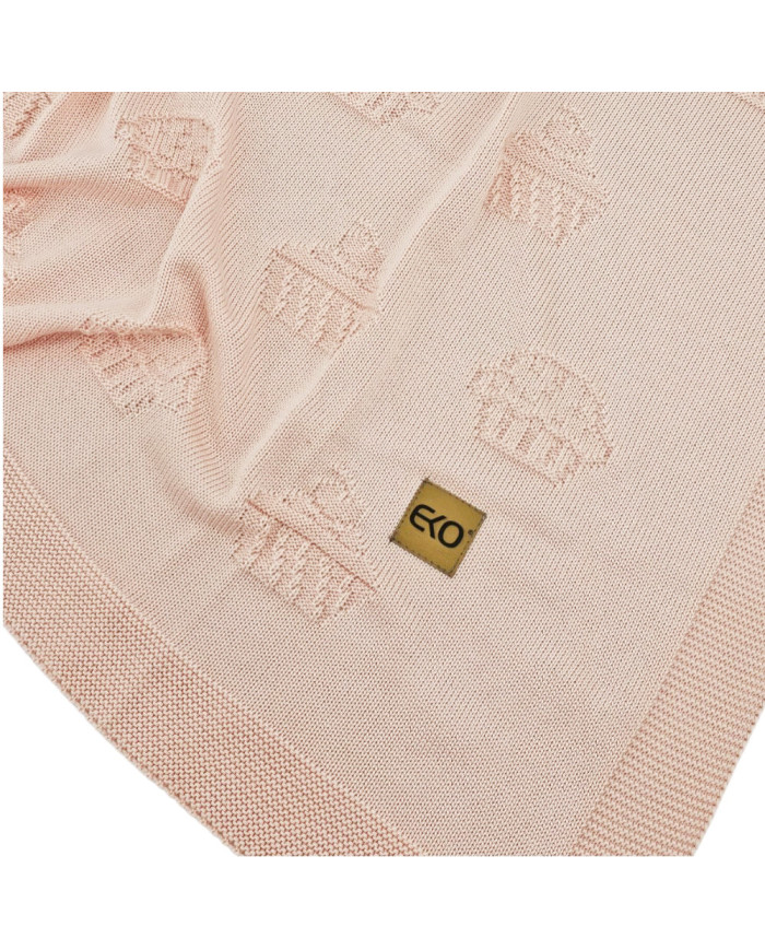 Couverture tricotée en bambou MUFFINS APRICOT