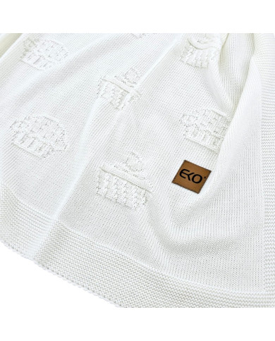 Couverture tricotée en bambou MUFFINS ECRU