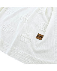 Couverture tricotée en bambou MUFFINS ECRU