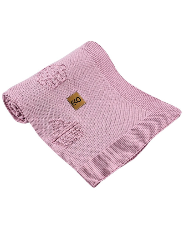 Couverture tricotée en bambou MUFFINS LILAC